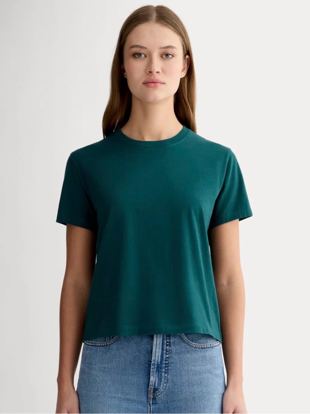 NWT Everlane The Box-Cut Tee in Essential Cotton in Dark Sea